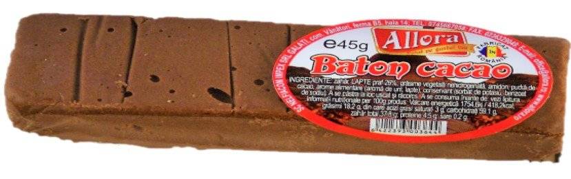 Baton 45g,cacao 25buc/bax (pretul include TVA 19%)